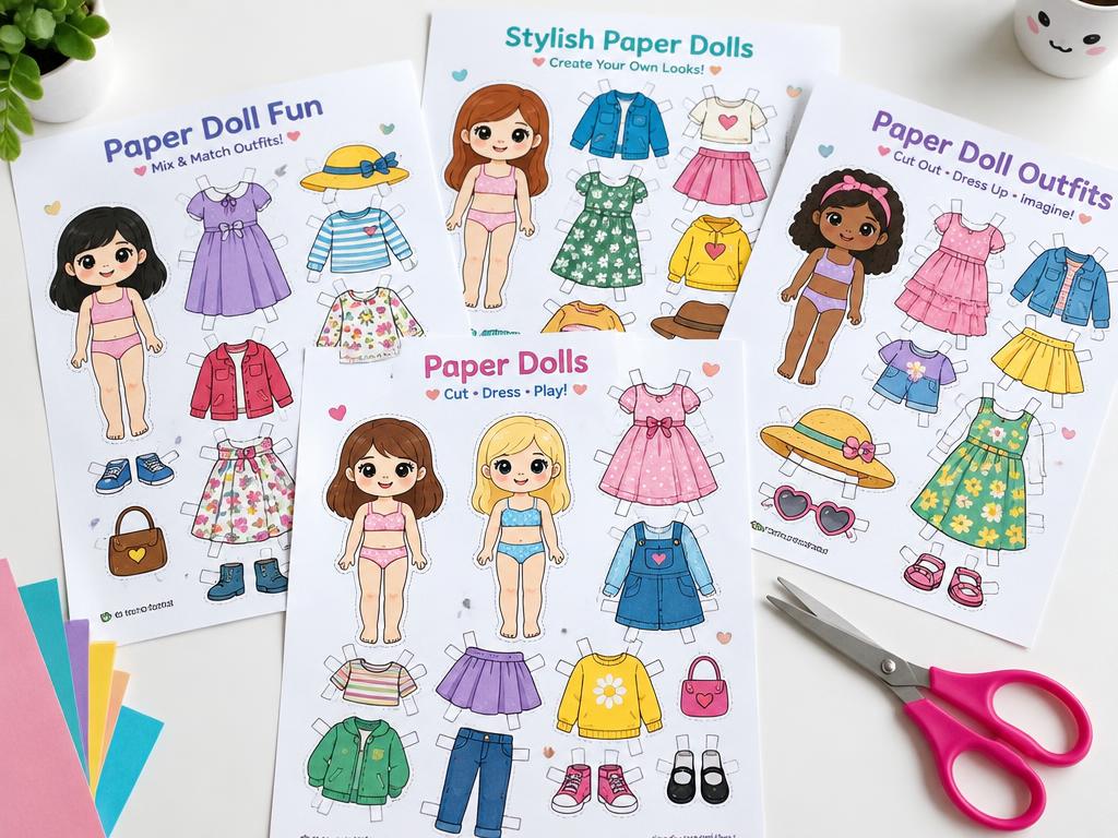 +200 Folhas de Paper Doll (Diversos temas)