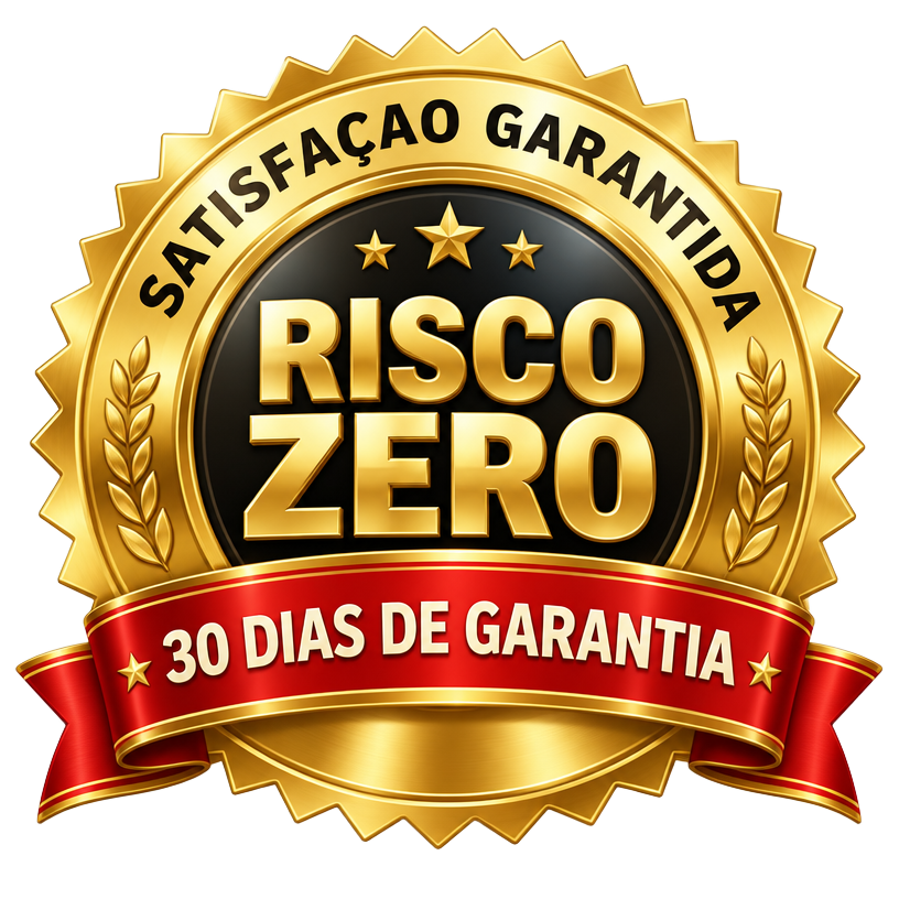 Selo de satisfação garantida — risco zero, 30 dias de garantia
